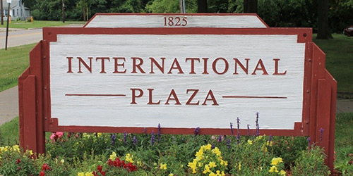 International Plaza sign