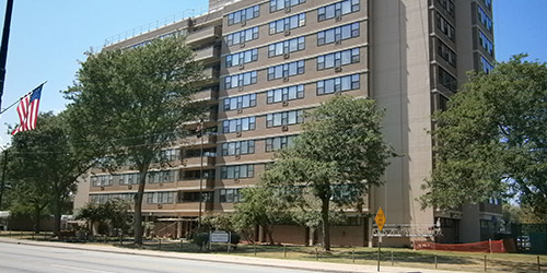 John F. Kennedy Plaza front of building